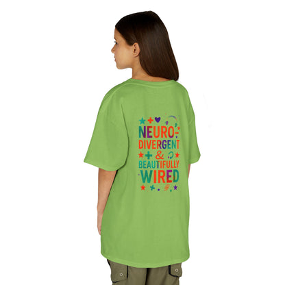 🧩 IB Leaf Neurodivergent & Beautifully Wired – Kids SPD & Autism Awareness Tee