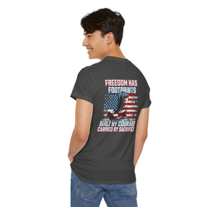 IB Leaf™ Freedom Has Footprints Veterans Tribute Tee | Built by Courage, Carried by Sacrifice
