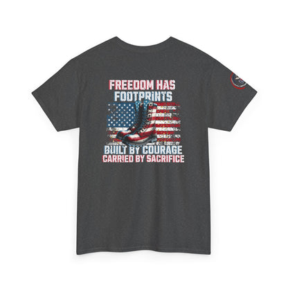 IB Leaf™ Freedom Has Footprints Veterans Tribute Tee | Built by Courage, Carried by Sacrifice