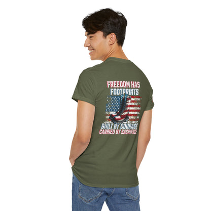 IB Leaf™ Freedom Has Footprints Veterans Tribute Tee | Built by Courage, Carried by Sacrifice