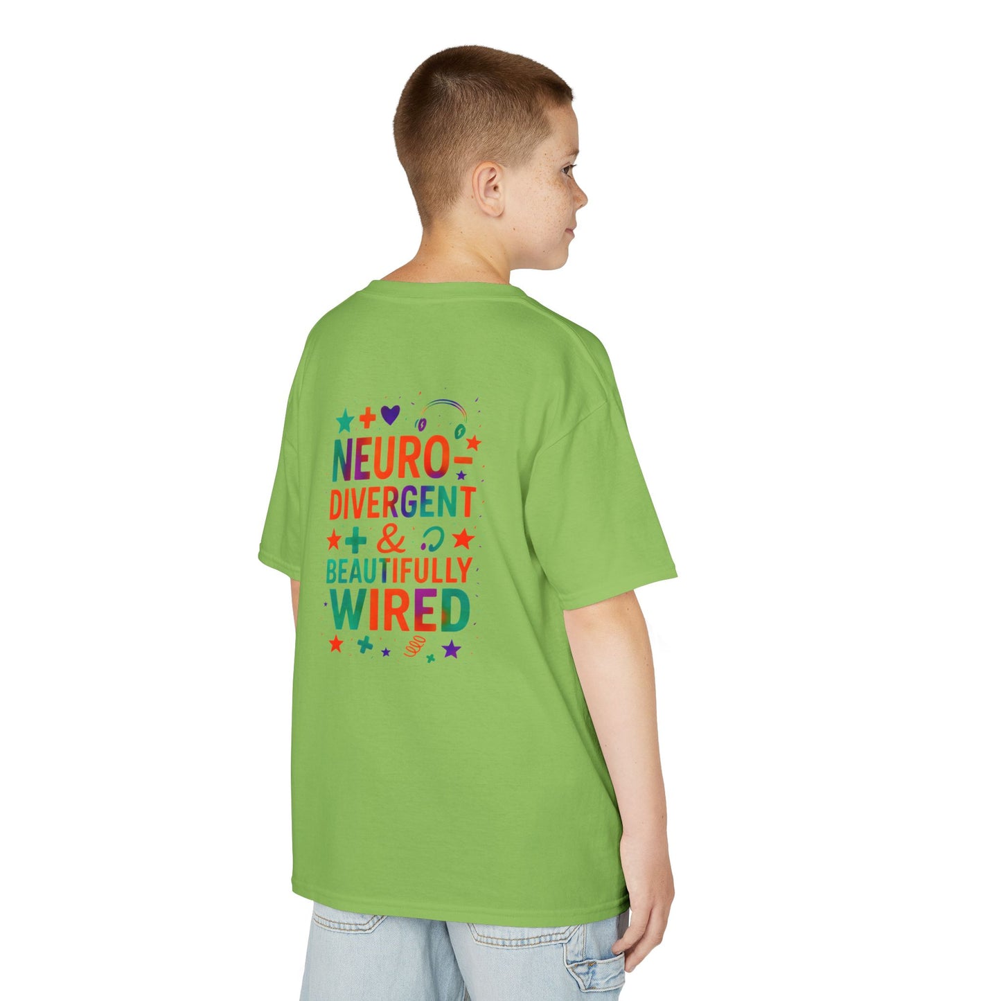 🧩 IB Leaf Neurodivergent & Beautifully Wired – Kids SPD & Autism Awareness Tee