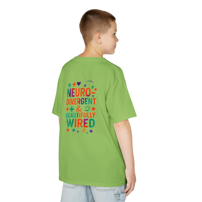 🧩 IB Leaf Neurodivergent & Beautifully Wired – Kids SPD & Autism Awareness Tee