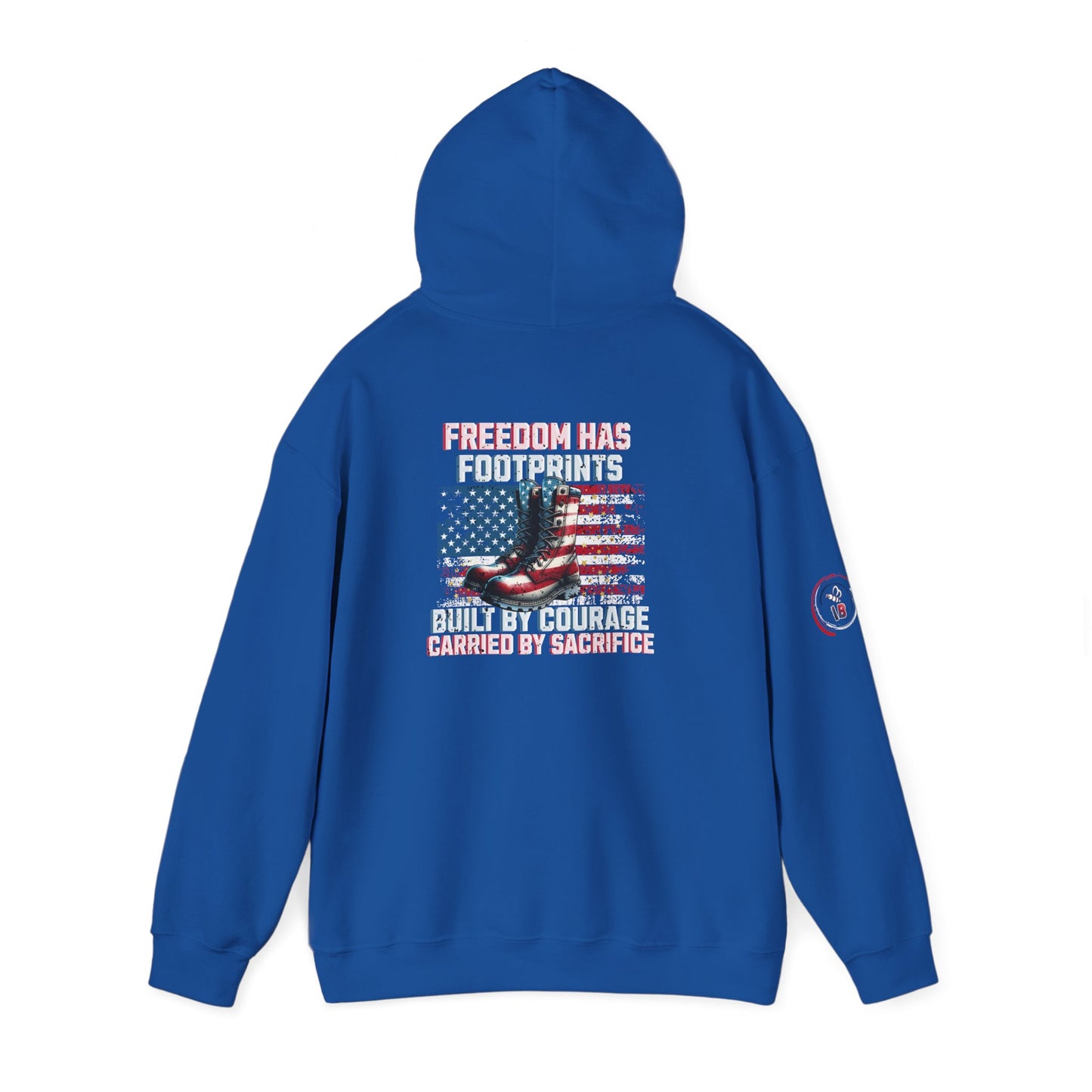 IB Leaf™ Freedom Has Footprints Veterans Tribute Hoodie | Built by Courage, Carried by Sacrifice