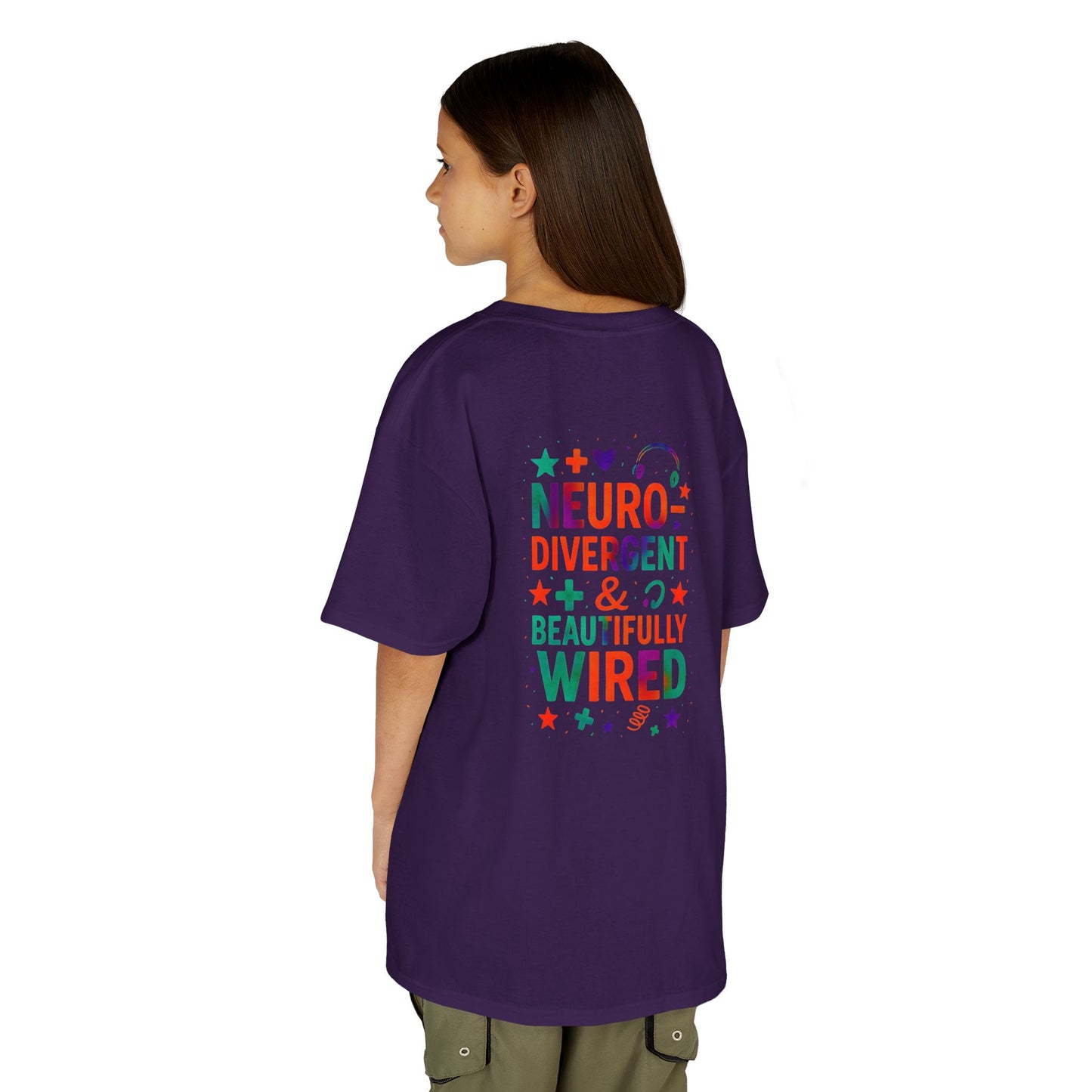 🧩 IB Leaf Neurodivergent & Beautifully Wired – Kids SPD & Autism Awareness Tee