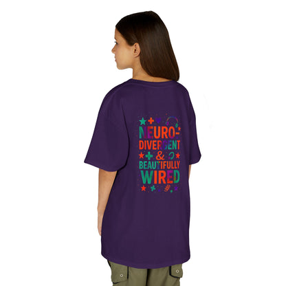 🧩 IB Leaf Neurodivergent & Beautifully Wired – Kids SPD & Autism Awareness Tee