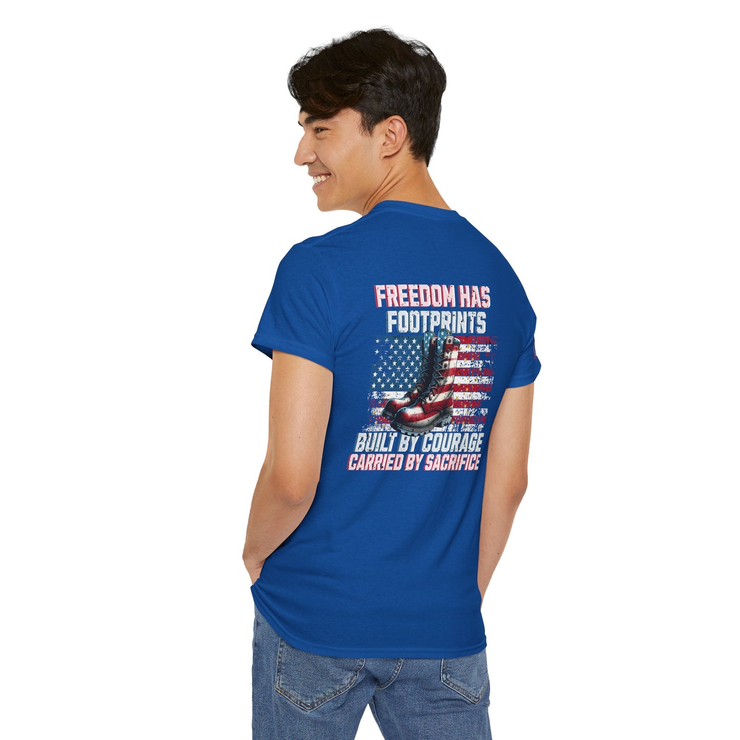 IB Leaf™ Freedom Has Footprints Veterans Tribute Tee | Built by Courage, Carried by Sacrifice