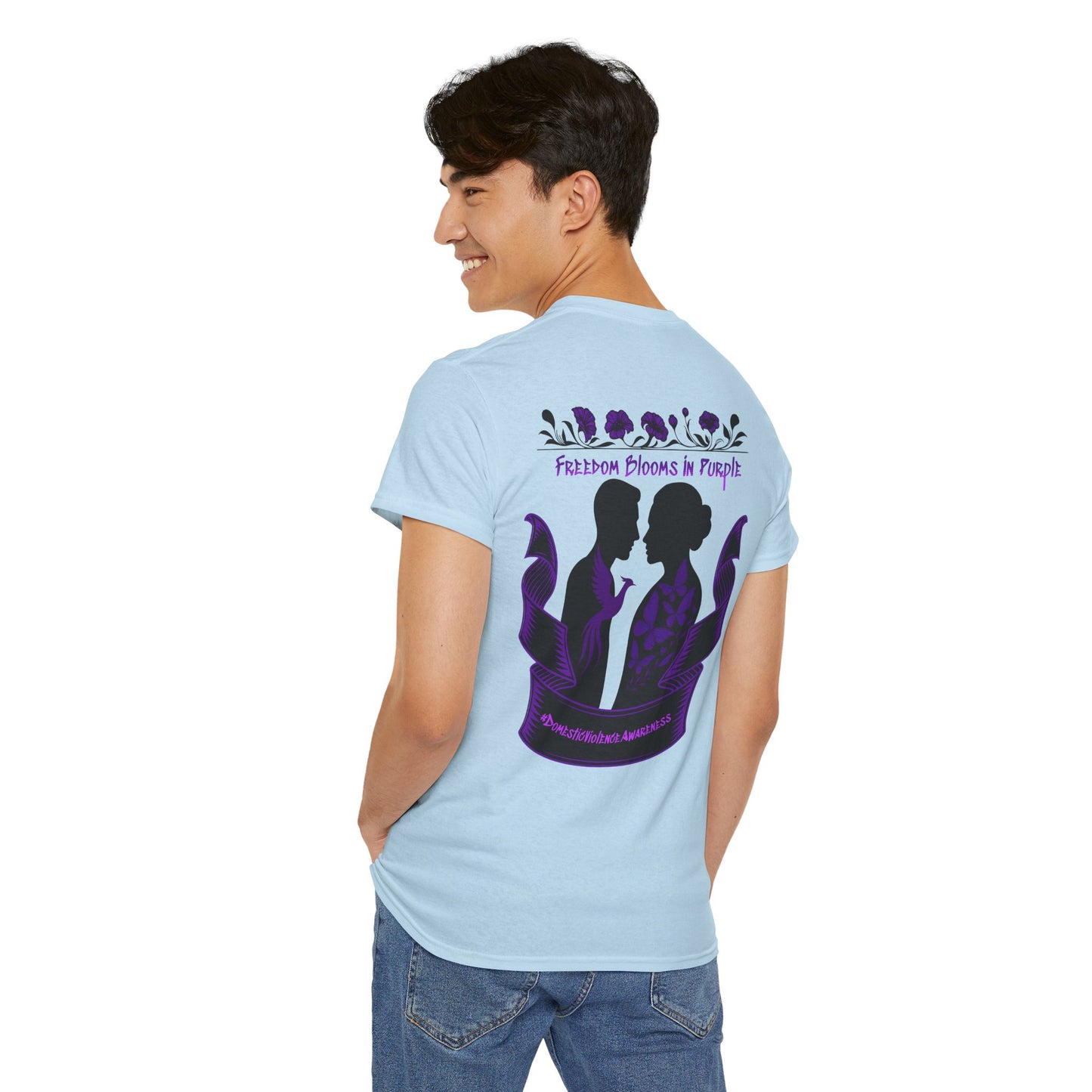 💜 Freedom Blooms in Purple – Domestic Violence Awareness Tee