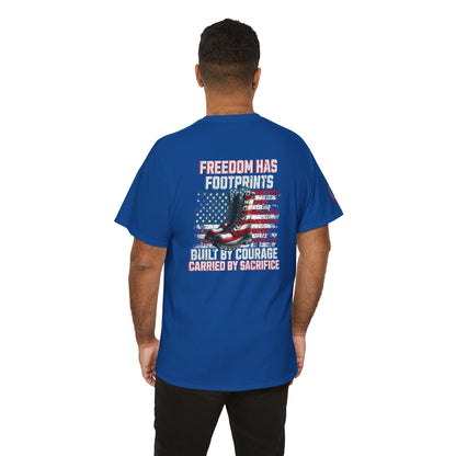 IB Leaf™ Freedom Has Footprints Veterans Tribute Tee | Built by Courage, Carried by Sacrifice