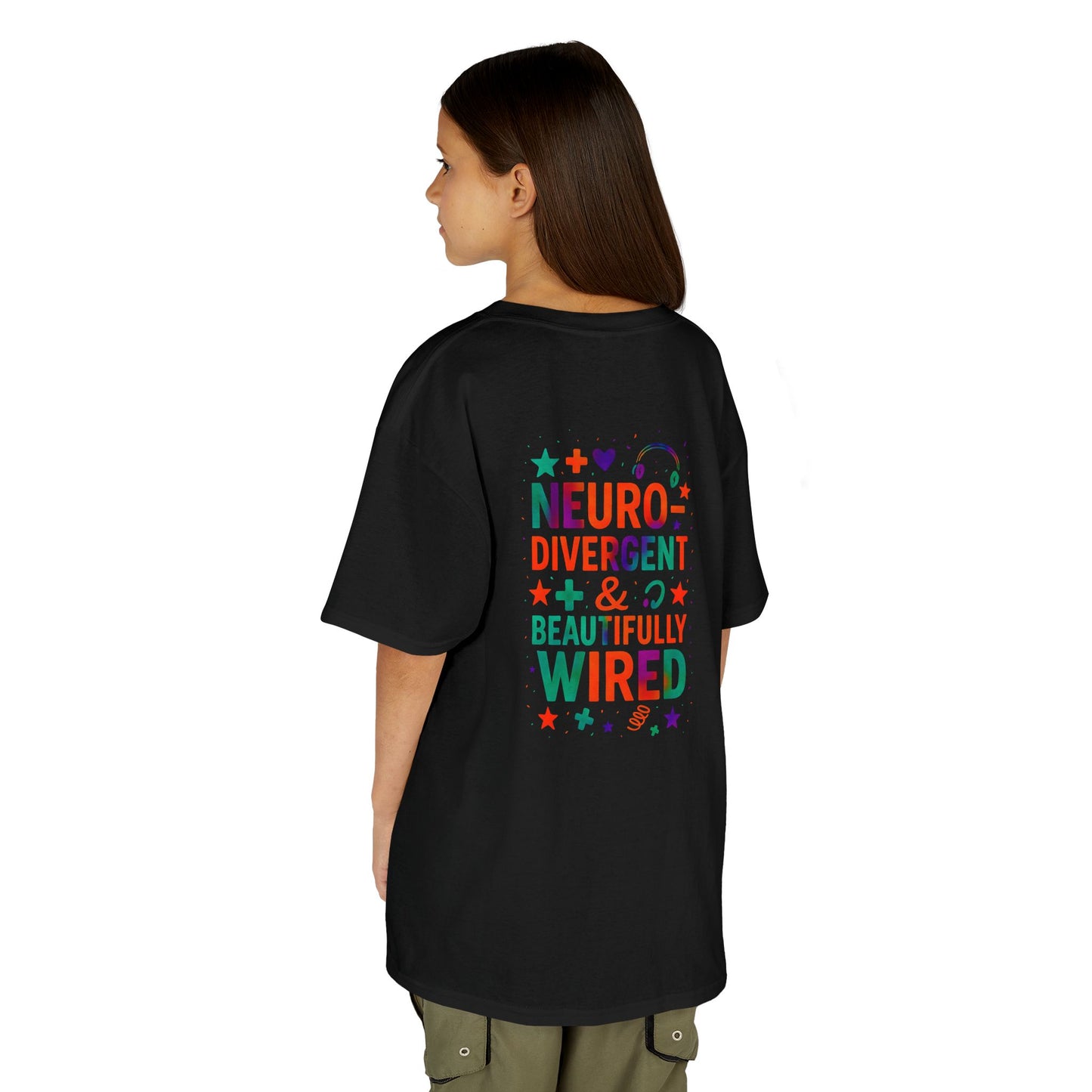 🧩 IB Leaf Neurodivergent & Beautifully Wired – Kids SPD & Autism Awareness Tee