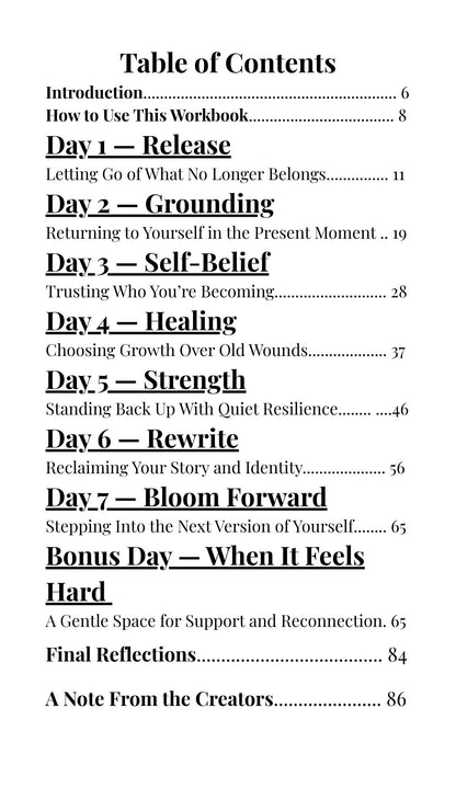 Blooming Forward: A Gentle Reset Mobile Digital Workbook